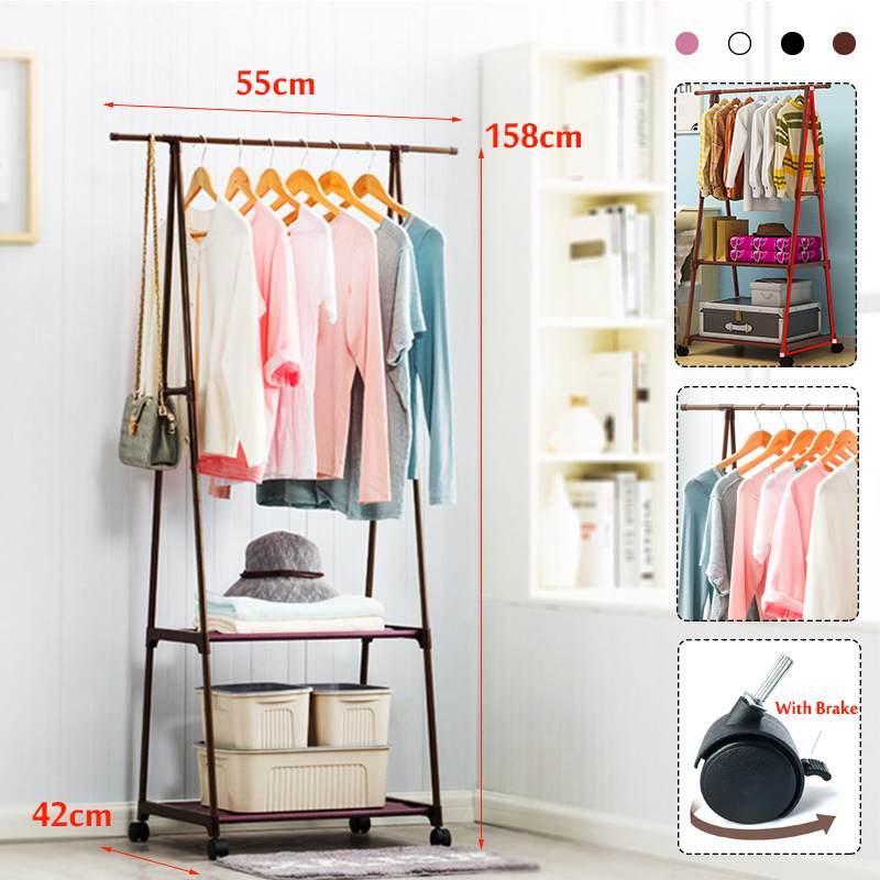 4 Colorful Clothes Rack Floor Standing Clothes Han..